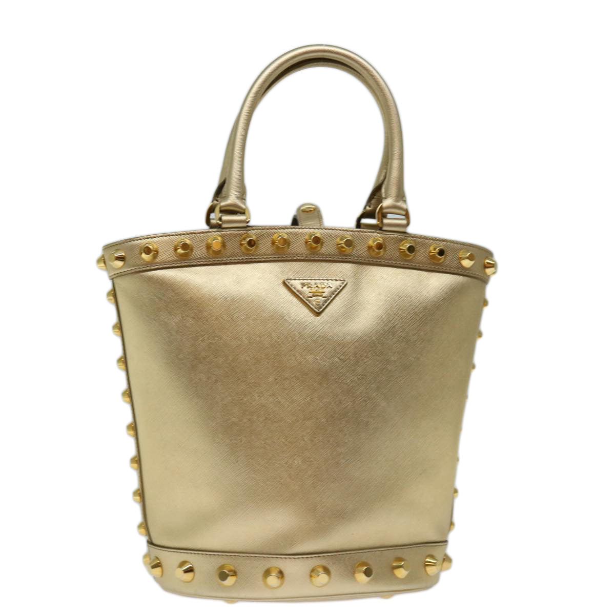 Prada Saffiano Gold Leather Handbag
