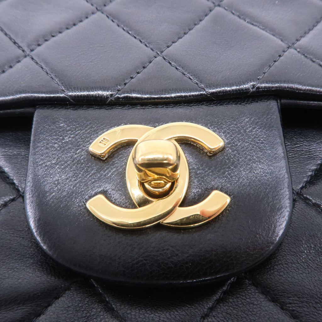 CHANEL Matelasse Lamb Skin Double Flap Chain Shoulder Bag