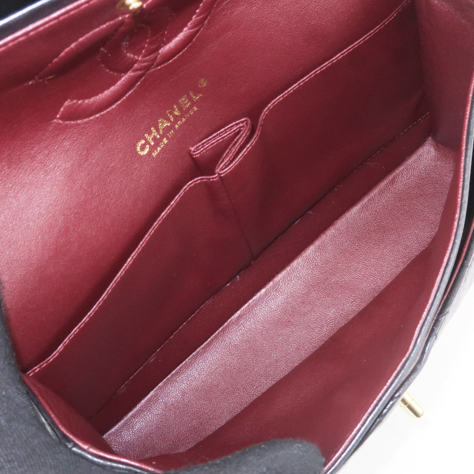 CHANEL Matelasse 25 Lamb Skin Double Flap Shoulder Bag A01112