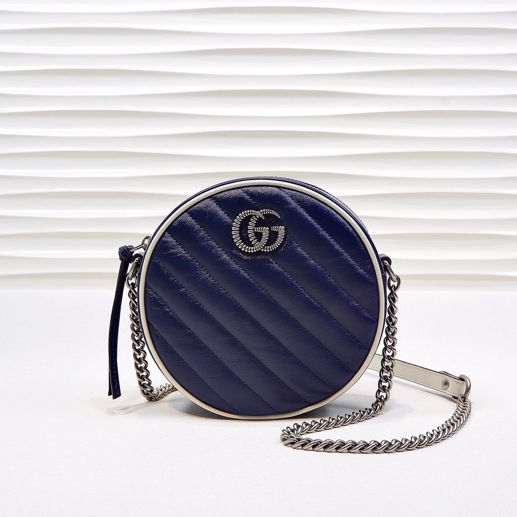 Marmont Mini Round Shoulder Bag Blue For Women 7in/18cm Glami