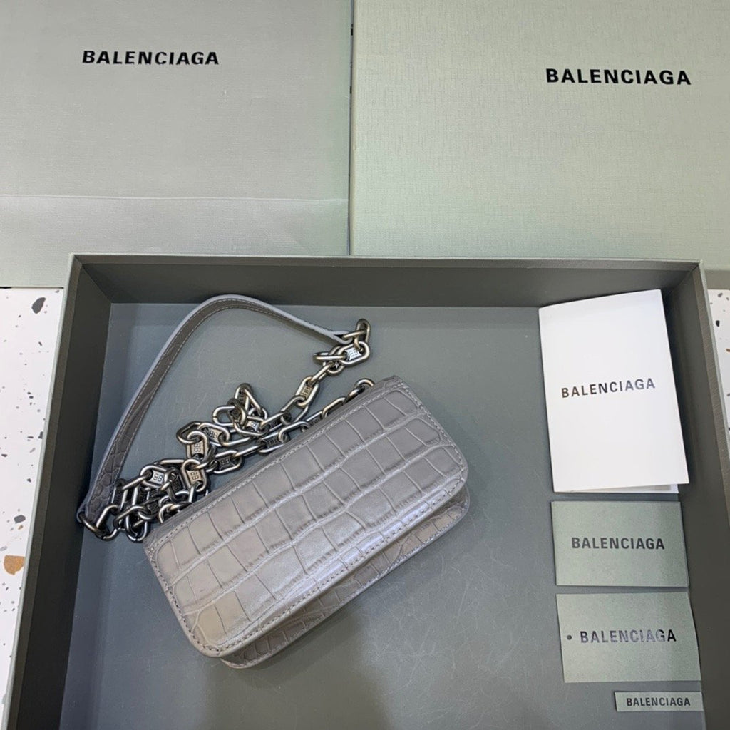 Gossip Small On Chain Shoulder Bag Gray, For Women,  Bags 7.4in/19cm
