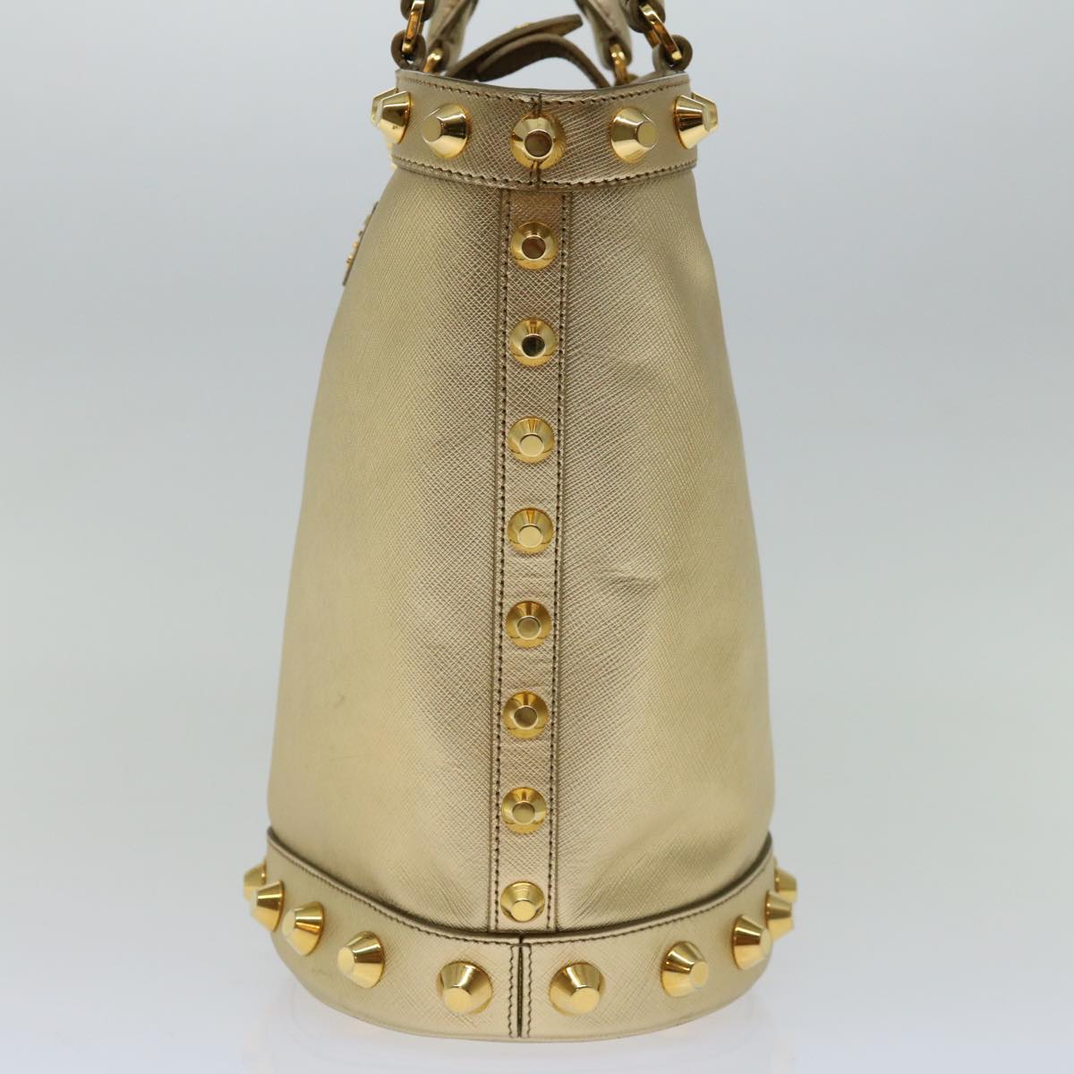 Prada Saffiano Gold Leather Handbag