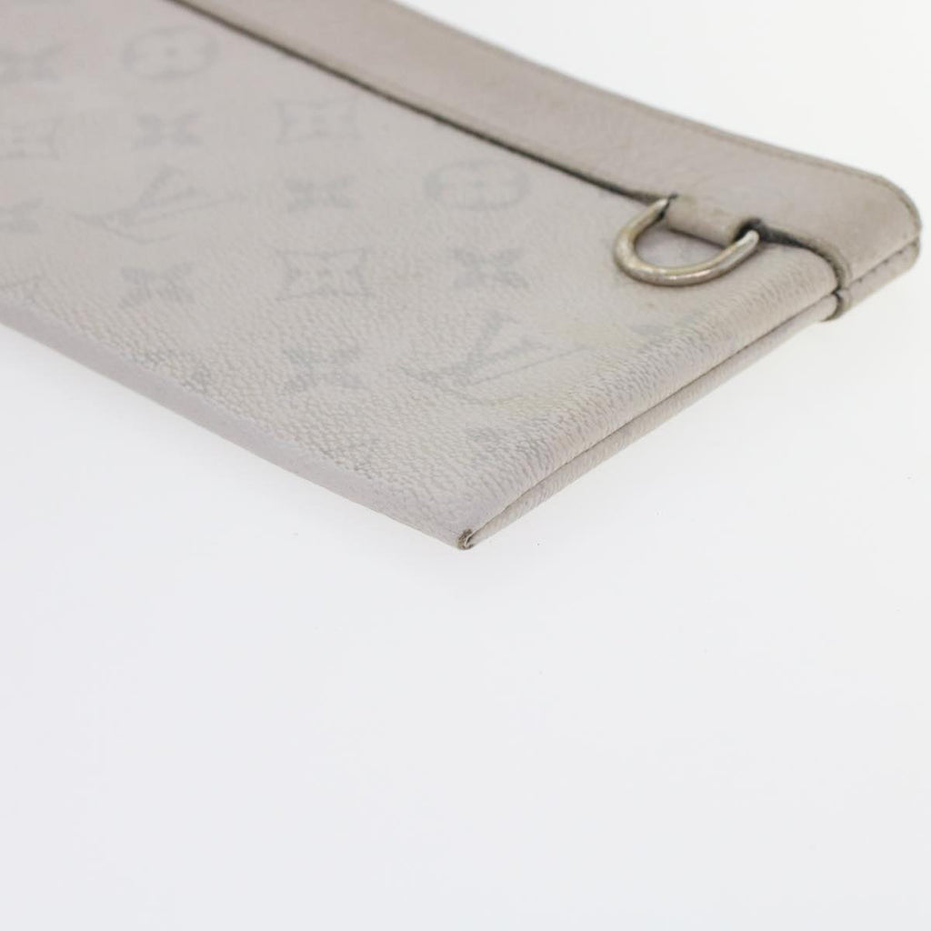 Louis Vuitton Discovery Pochette Monogram Taigarama Gray Leather Clutche & Pouche Bag