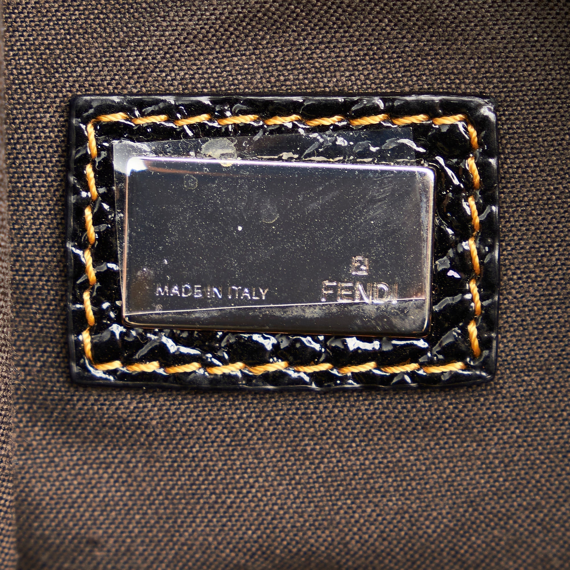 Fendi Shoulder Bag Black Patent