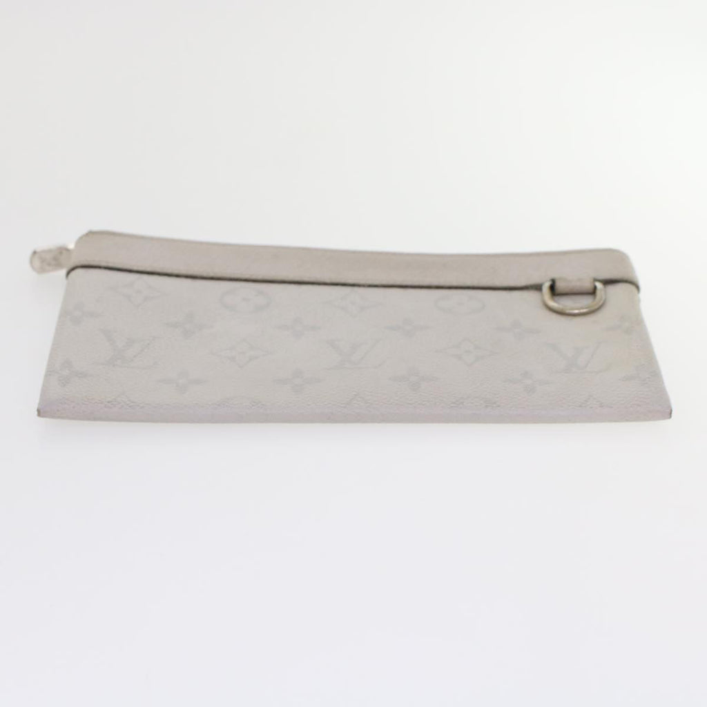 Louis Vuitton Discovery Pochette Monogram Taigarama Gray Leather Clutche & Pouche Bag