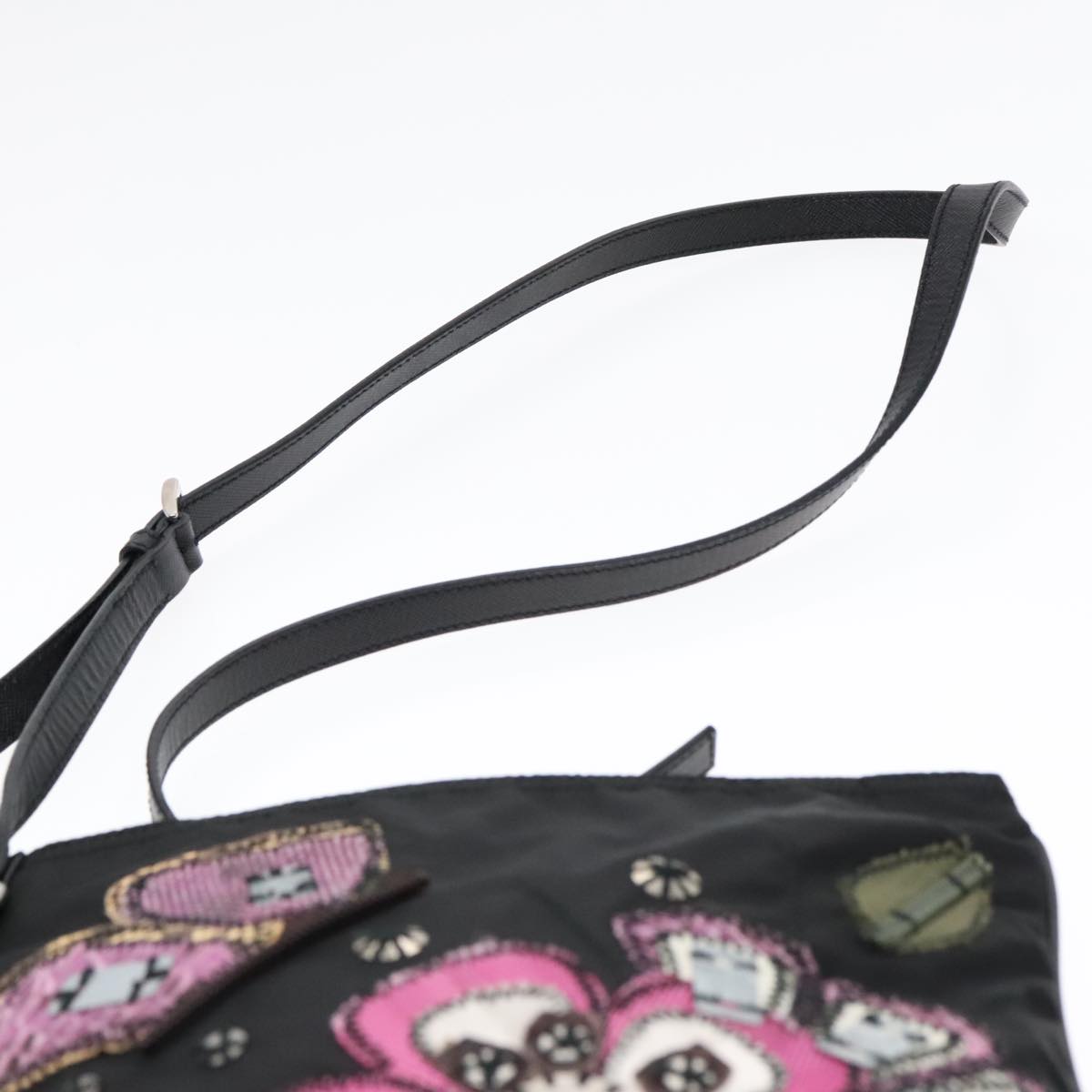 Prada Re-Edition Black Canvas Shoulder Bag
