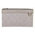 Louis Vuitton Discovery Pochette Monogram Taigarama Gray Leather Clutche & Pouche Bag