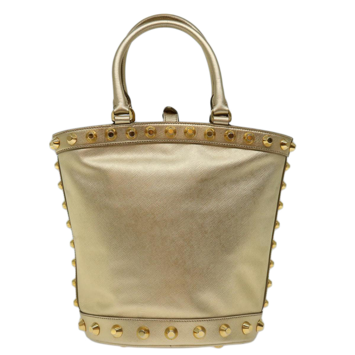 Prada Saffiano Gold Leather Handbag