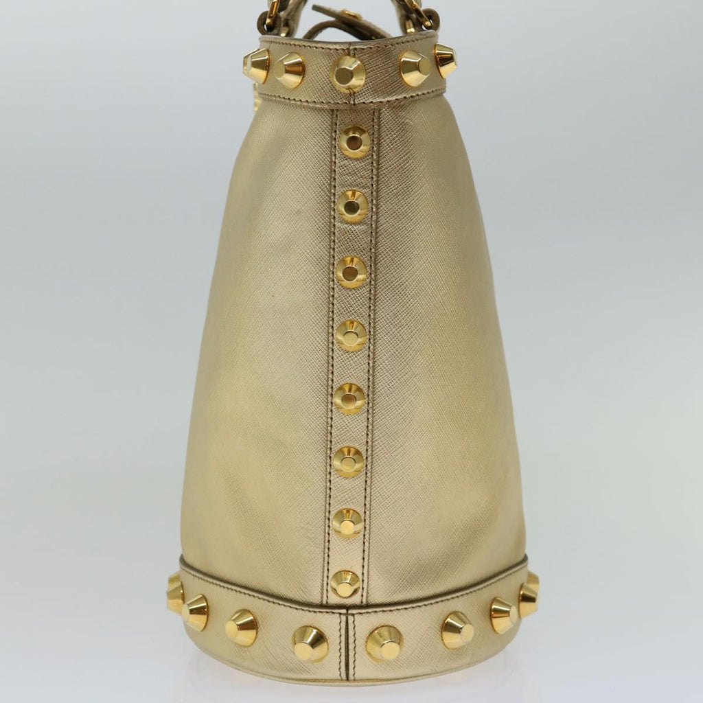 Prada Saffiano Gold Leather Handbag
