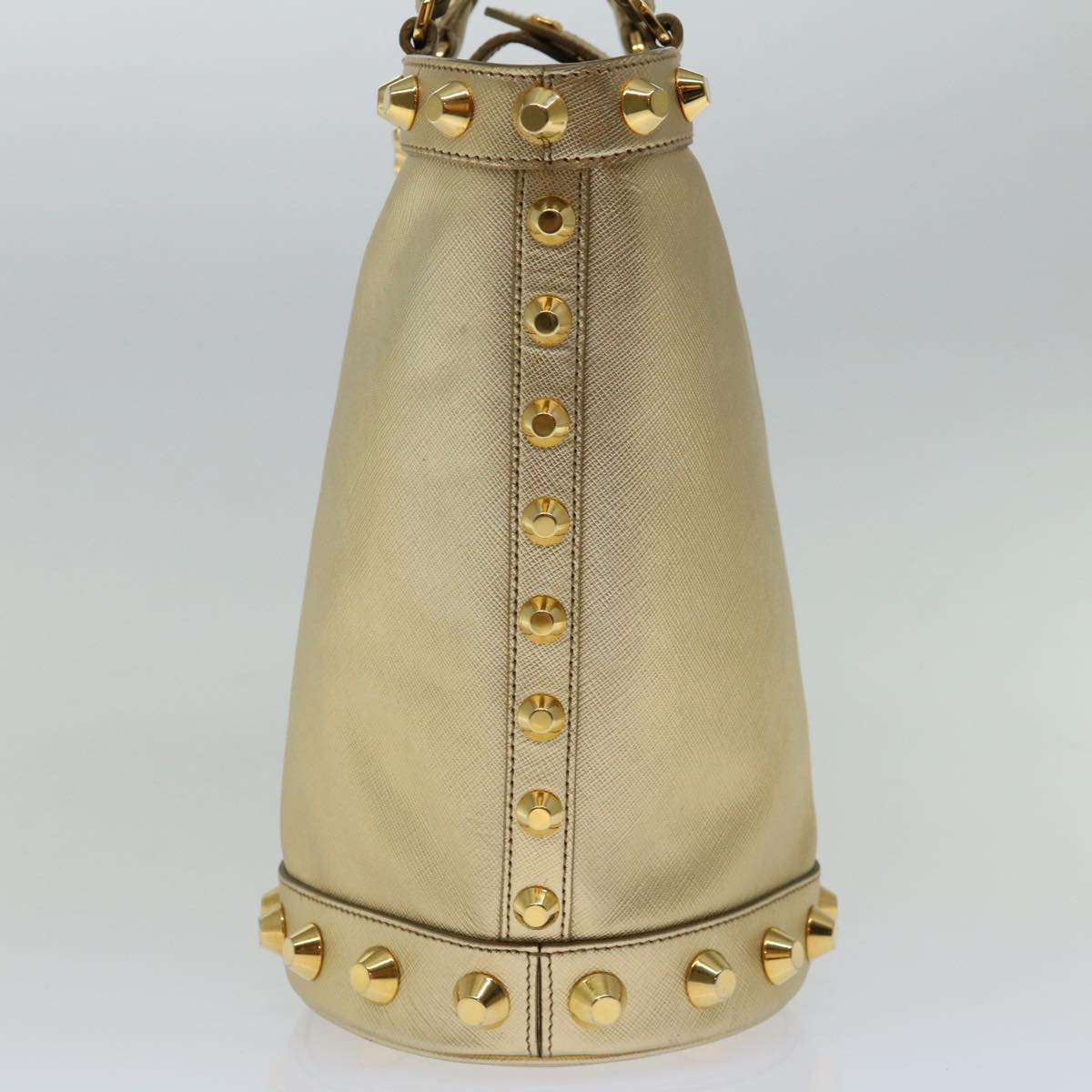 Prada Saffiano Gold Leather Handbag