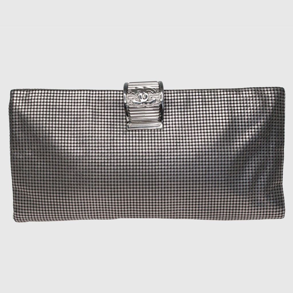 Metallic SiLouis Vuittoner Laser Etched Clutch