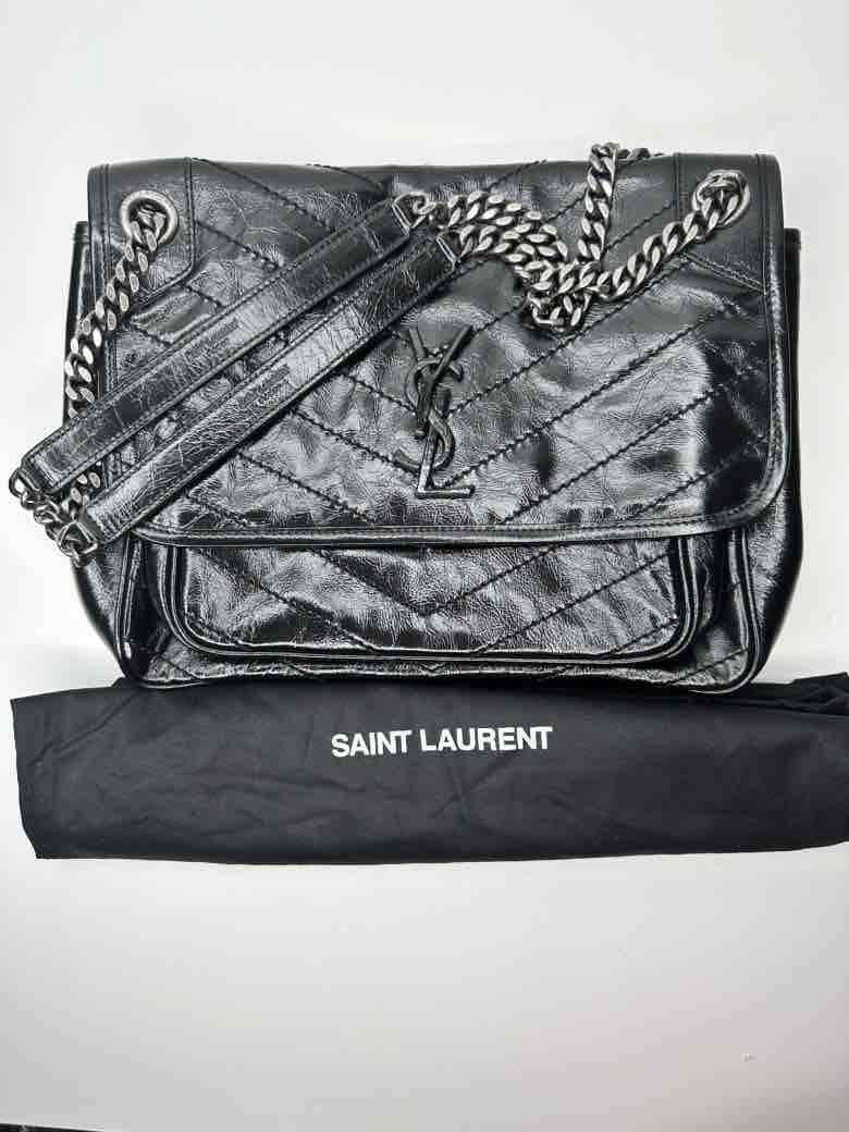 Ysl Niki Shoulder Bag, Black Leather, MeDiorum