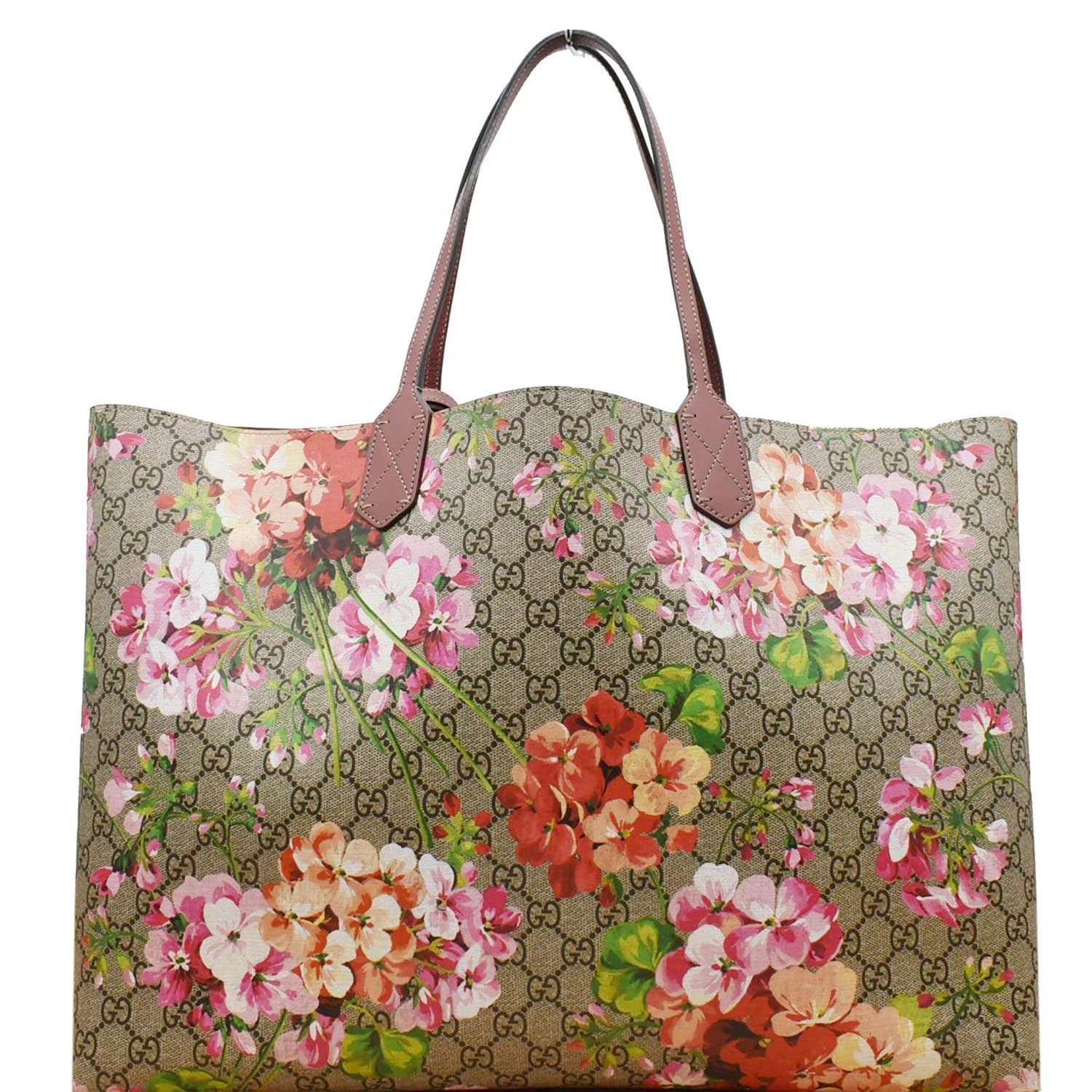 GUCCI Blooms Reversible Floral Gucci Canvas Tote Bag Multicolor 368571