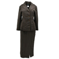 Chanel Setup Suit Jacket Skirt Brown 98A #42