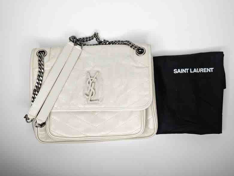 Ysl Niki Shoulder Bag, White Leather, MeDiorum