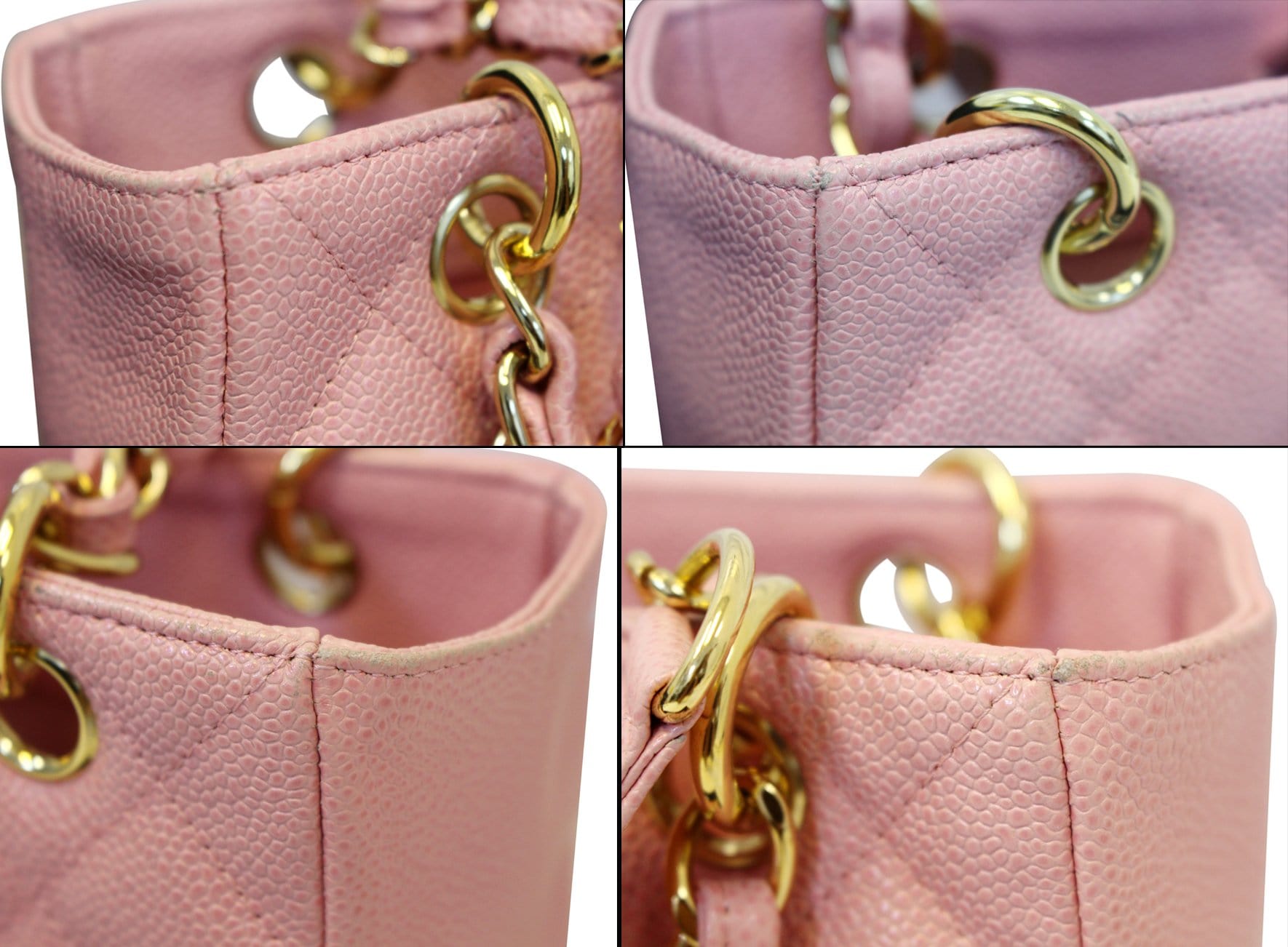 Chanel PST Petit Shopping Caviar Leather Leather Tote Bag Pink