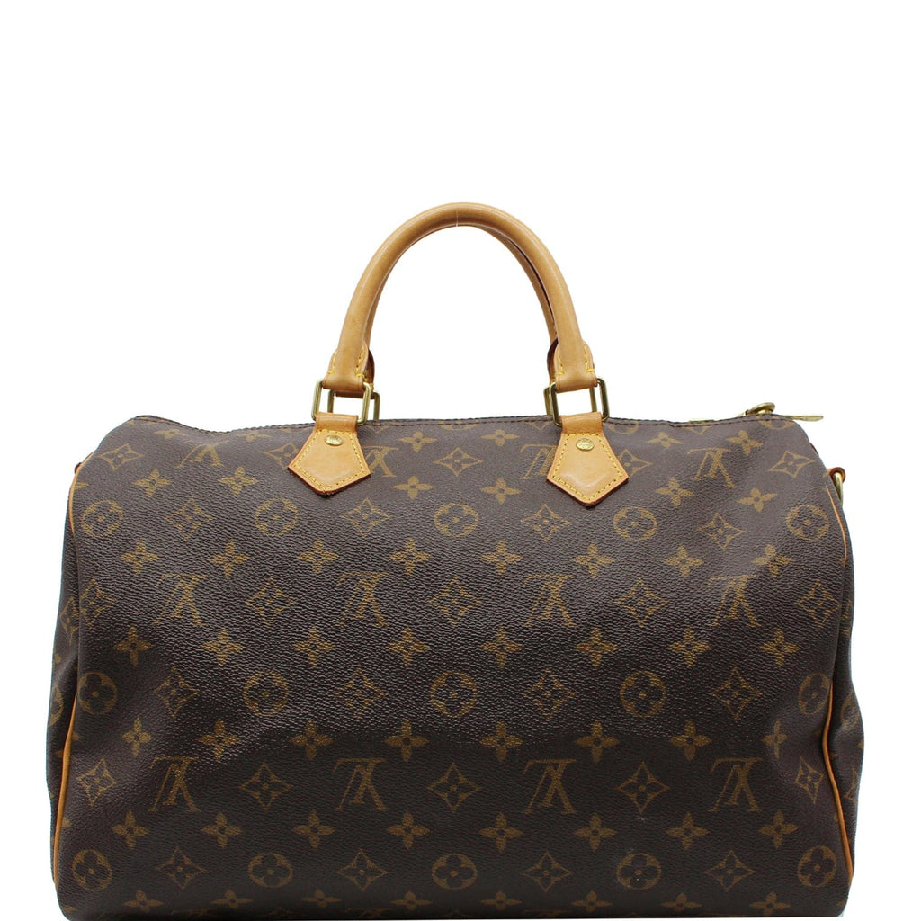 LOUIS VUITTON Speedy 35 Bandouliere Monogram Canvas Shoulder Bag Brown