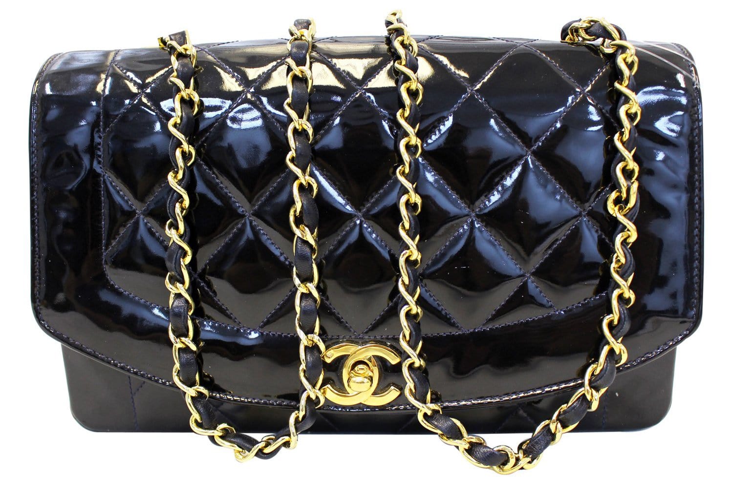 Chanel Enamel Matelasse Chain CC Logo Black Shoulder Bag - Sale