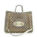 GUCCI Horsebit 1955 Gucci Supreme Canvas Tote Bag White 621144