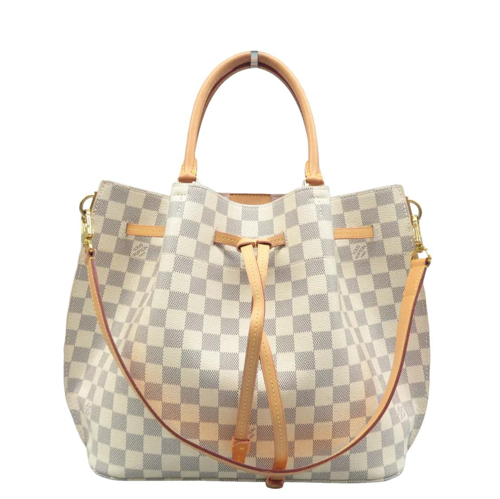 LOUIS VUITTON Girolata Damier Azur Shoulder Bag White
