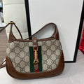 Gucci Beige/Tan Gucci Supreme Canvas and Leather Mini 1961 Jackie Shoulder Bag