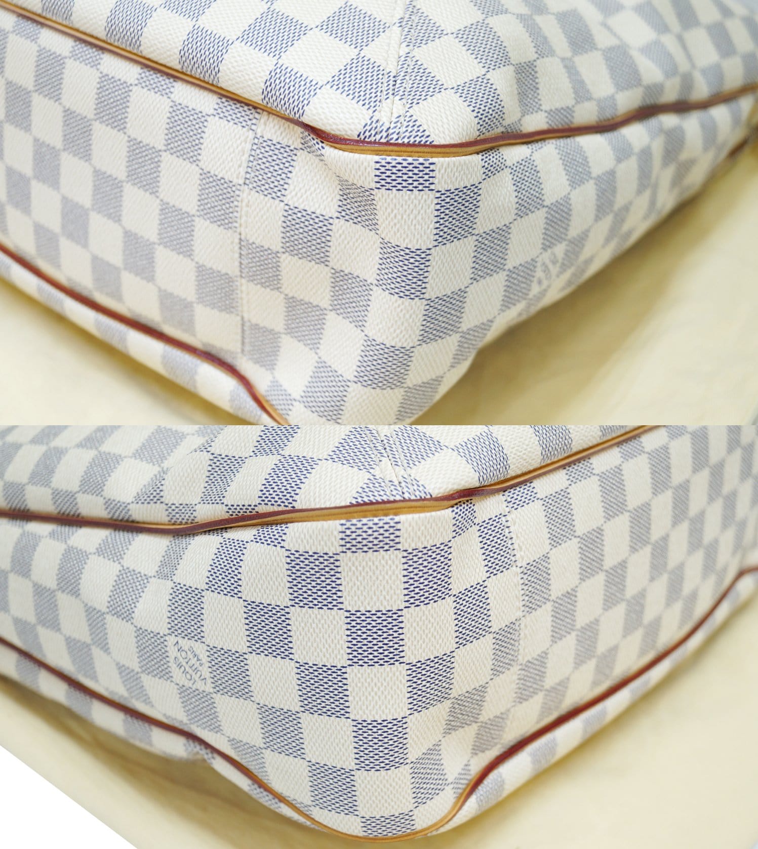 LOUIS VUITTON Damier Azur Soffi White Shoulder Handbag