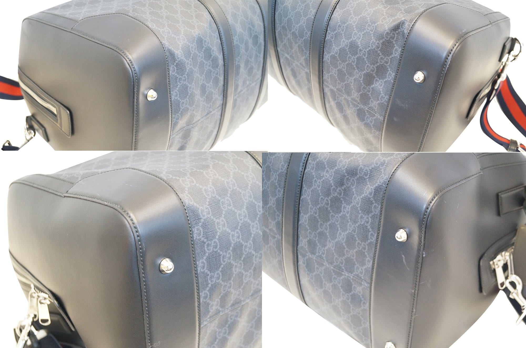 GUCCI Black Soft Gucci Supreme carry-on Duffle Travel Bag 478323