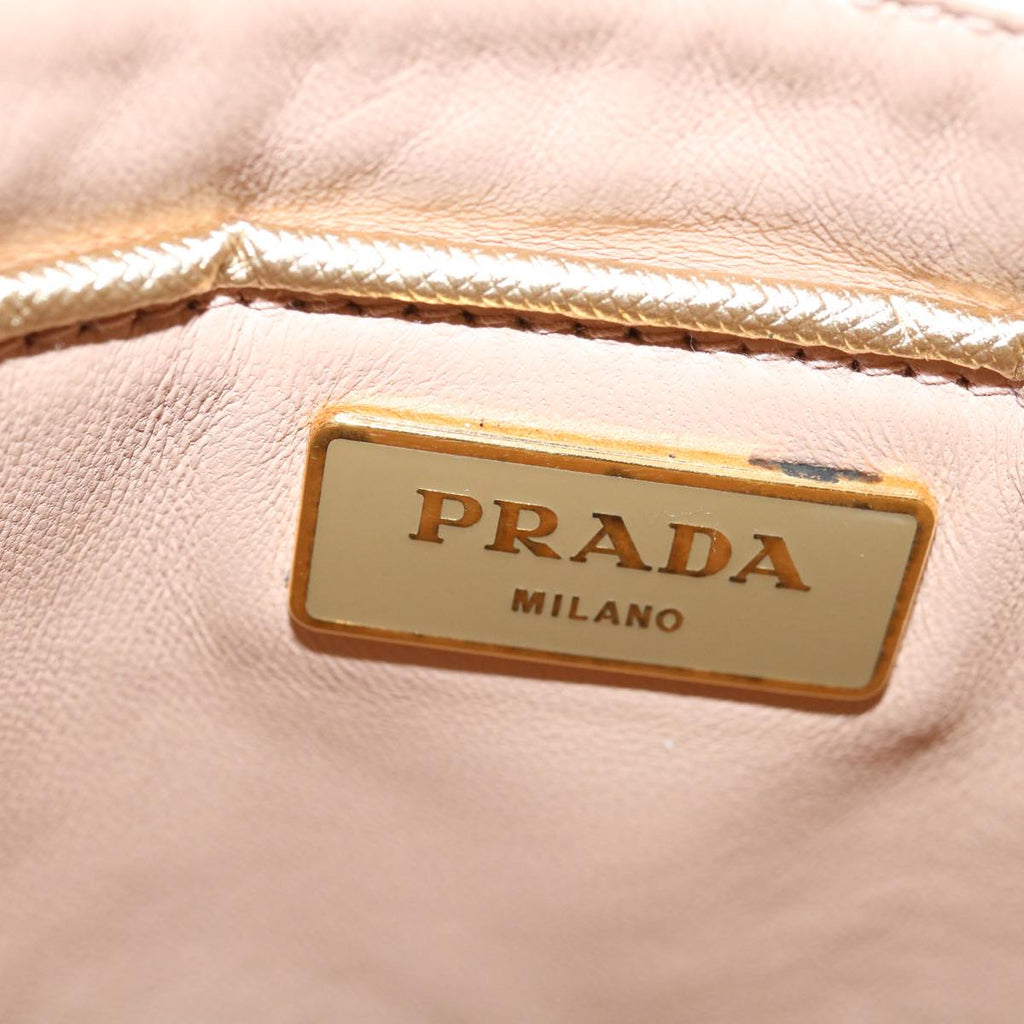 Prada Saffiano Gold Leather Handbag