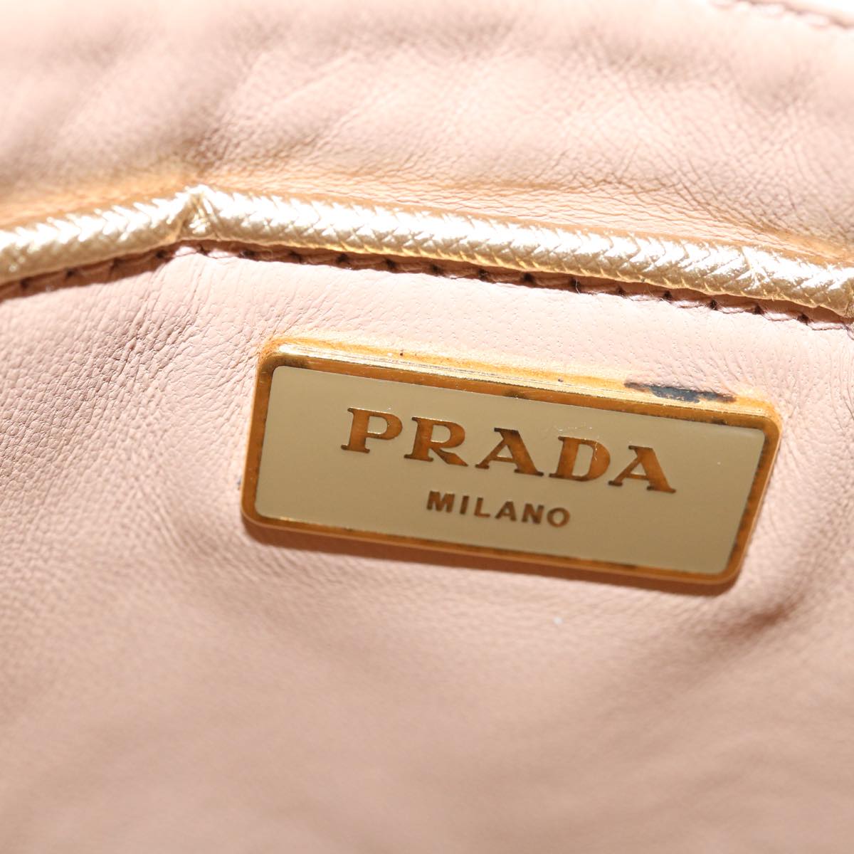 Prada Saffiano Gold Leather Handbag