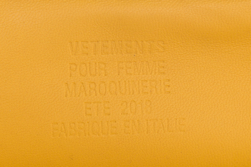 Vetements Yellow Leather Shoulder Monogram Bag