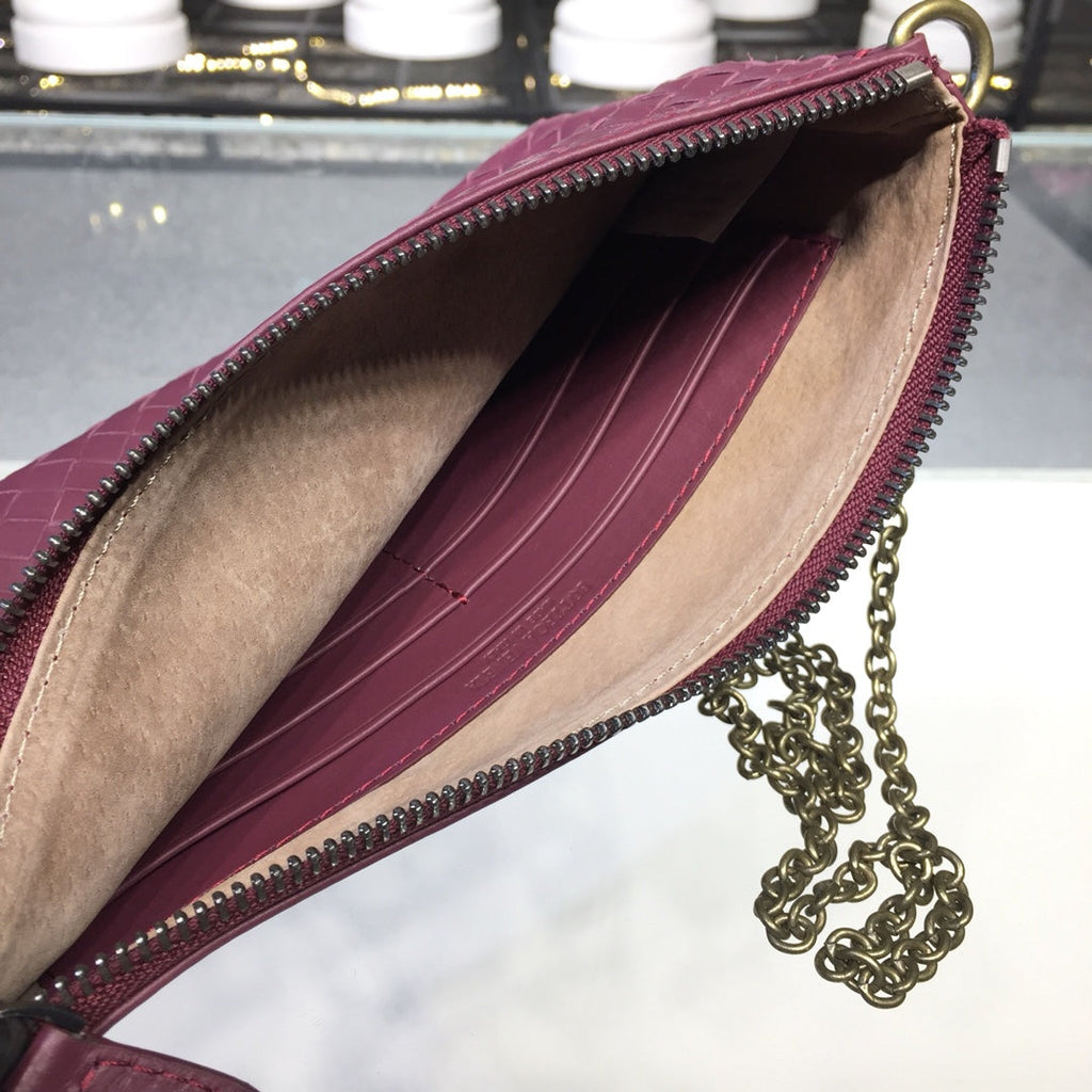 Bottega Veneta Chain Shoulder Bag Dark Red, For Women, Women’s Bags 9.6in/24.5cm