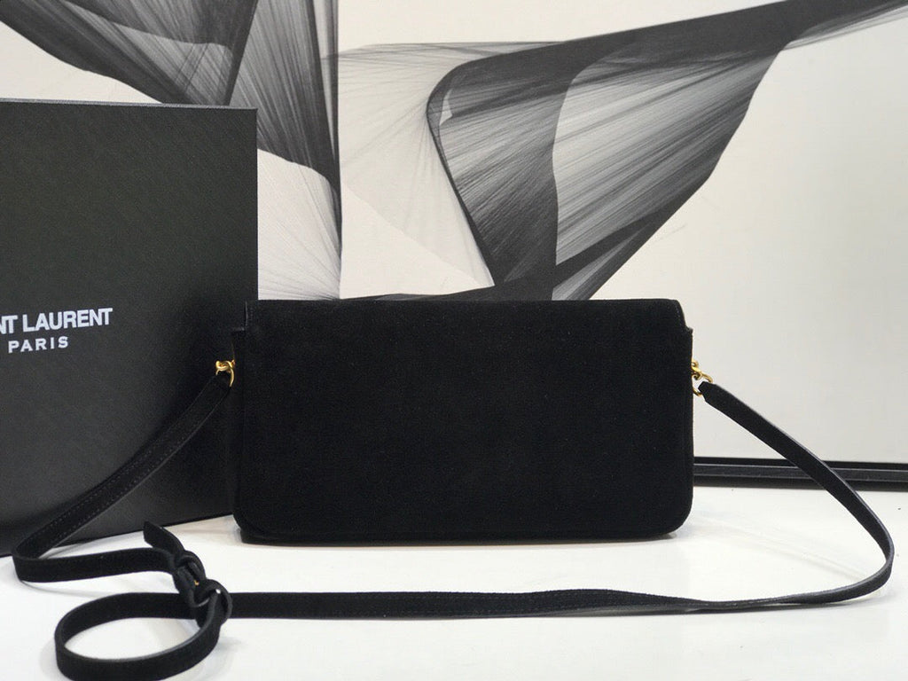 YSSL Kate Tassel Small Shoulder Bag Black For Women 10in/26cm YSL 6042760UD7W1011