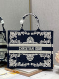 Dior MeDiorum Book Tote Blue and White Cornely Embroidery, Blue, For Women Women’s Handbags, Shoulder Bags, 42cm CD M1286ZTZB_M928