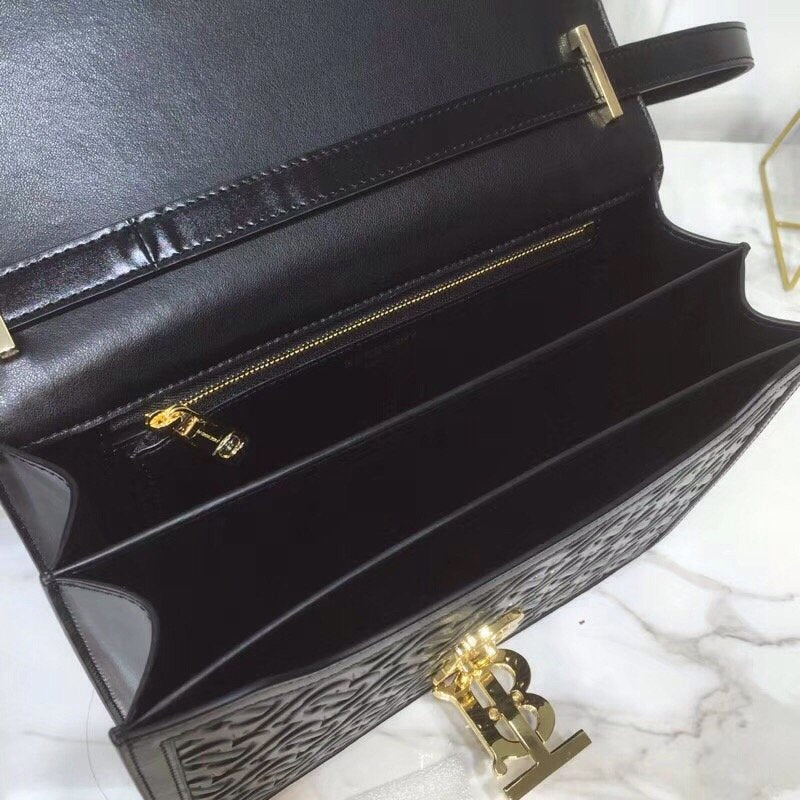 Small TB Crossbody Bag Quilted Monogram Black For Women, Bags 8.3in/21cm