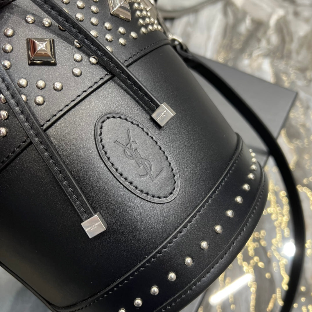 YSSL Bahia Small Bucket Bag Black For Women 10in/25cm YSL 685628AAAEF1077