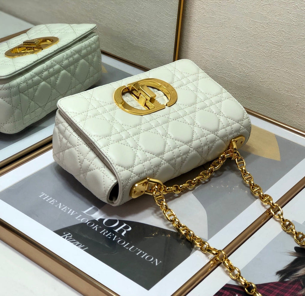 Dior Small Caro Bag, White, For Women Women’s Handbags, Shoulder Bags, Crossbody Bags, 20cm CD M9241UWHC_M35U