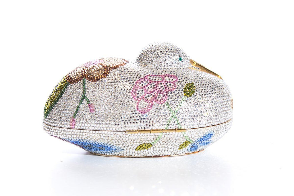 Judith Leiber White & Multi Clutch