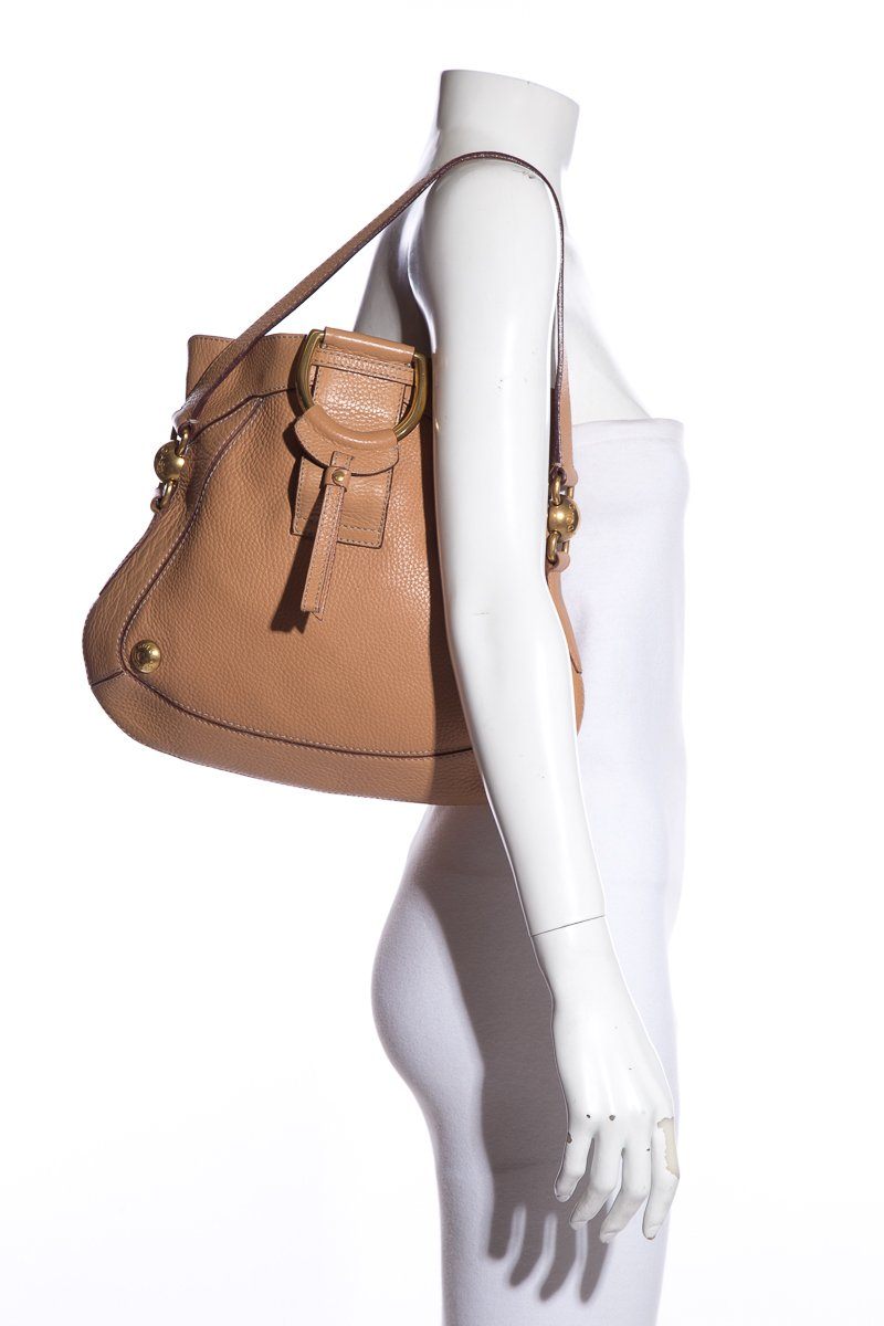 DolCeline & Gabbana Tan Leather D-Ring Shoulder Bag