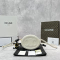 Crossbody Oval Purse Cuir Triomphe White For Women 6in/16cm