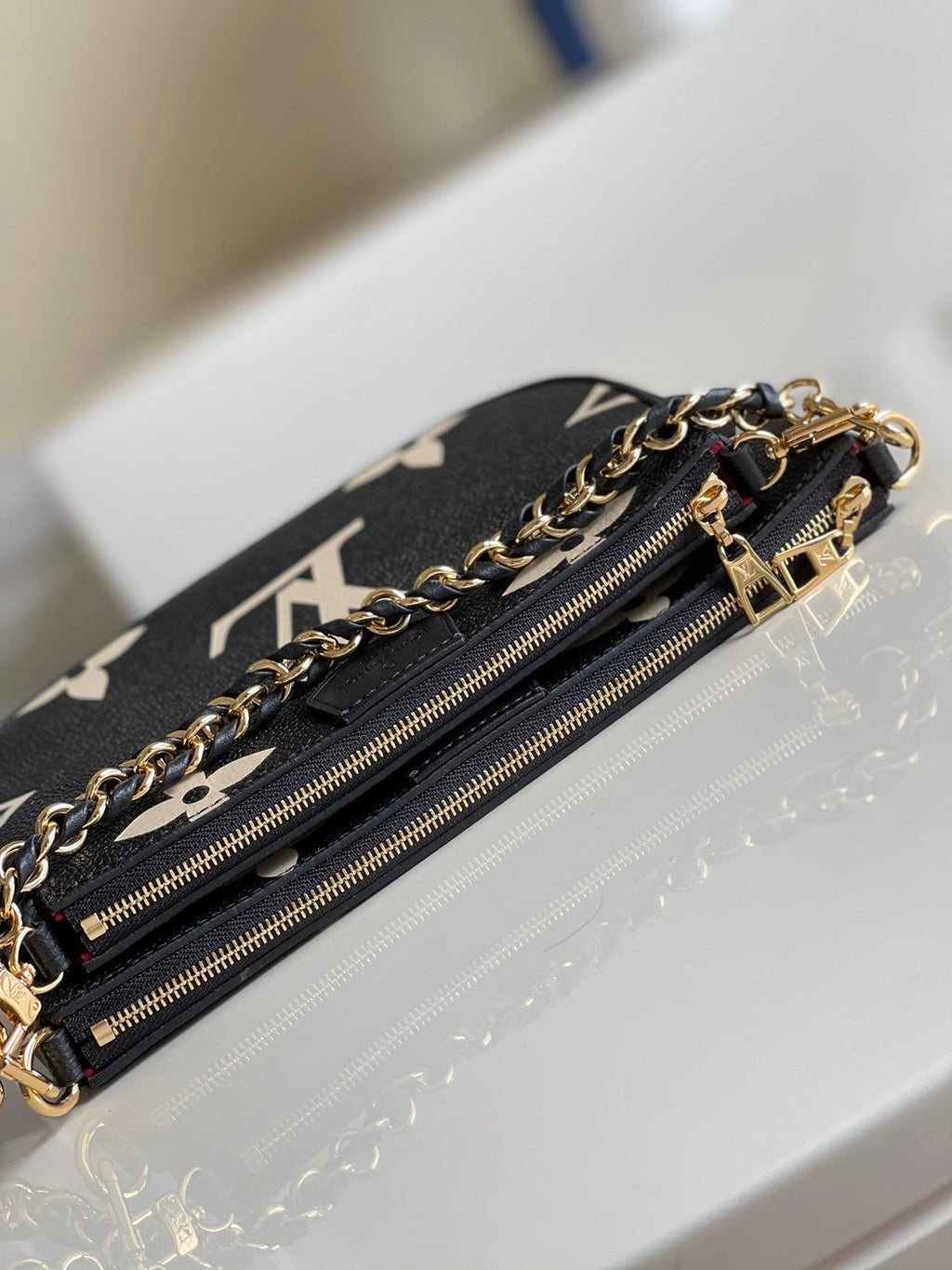 Louis Vuitton Multi Pochette Accessoires Monogram Empreinte Black/Cream For Women, Women’s Handbags, Shoulder And Crossbody Bags 9.8in/25cm Louis Vuitton M45777