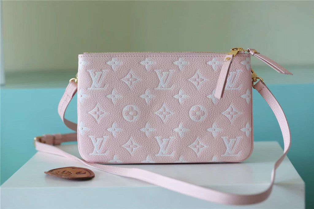 Louis Vuitton Double Zip Pochette Monogram Empreinte Candy Pink For Women,  Shoulder And Crossbody Bags 20cm/7.9in Louis Vuitton M81429