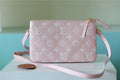 Louis Vuitton Double Zip Pochette Monogram Empreinte Candy Pink For Women,  Shoulder And Crossbody Bags 20cm/7.9in Louis Vuitton M81429