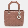 Dior Beige Cannage  Leather Medium Lady Dior Tote