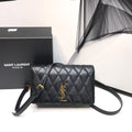 YSSL Angie Patent Handbag Black For Women 8in/22cm YSL
