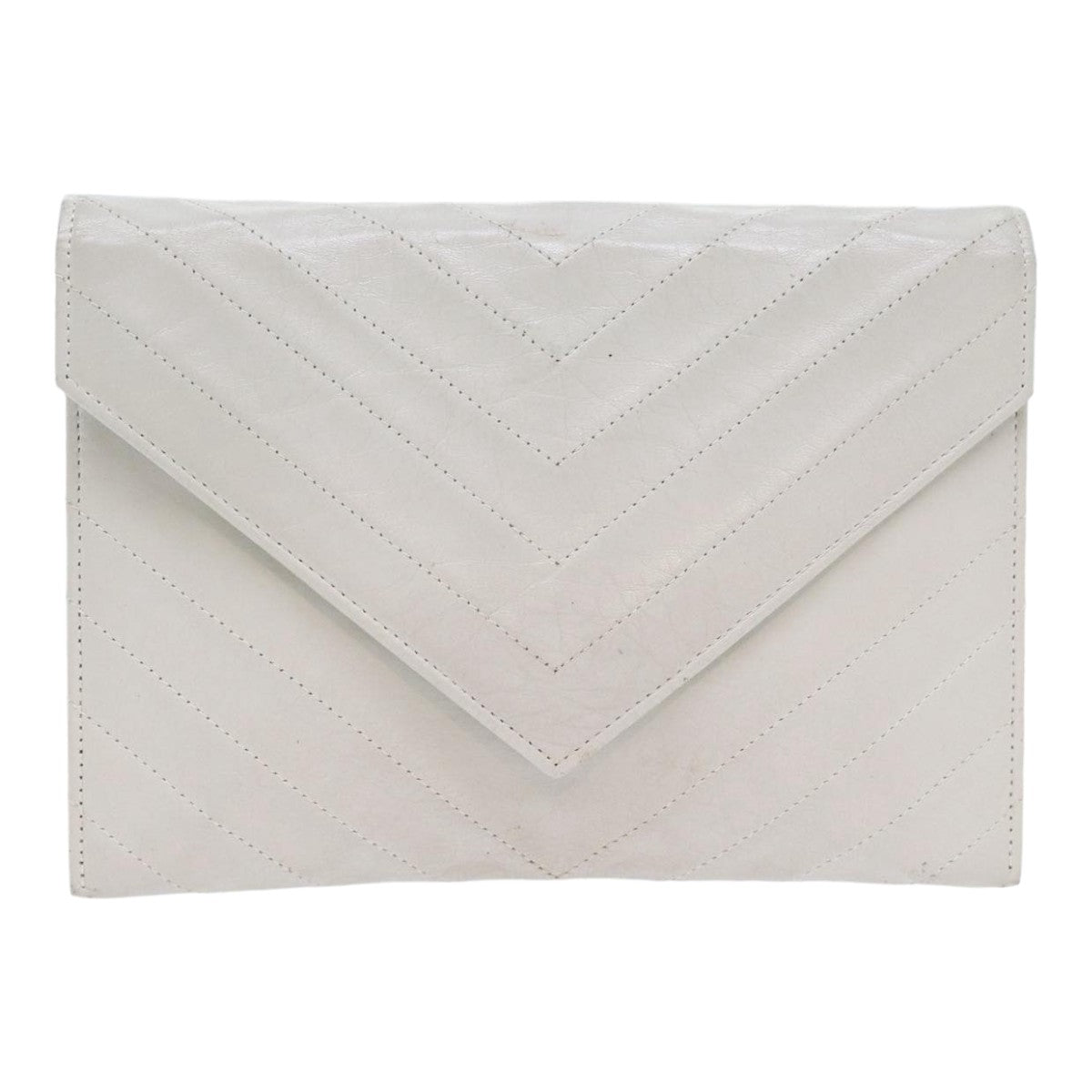 Saint Laurent Enveloppe  Leather Clutch Bag ()