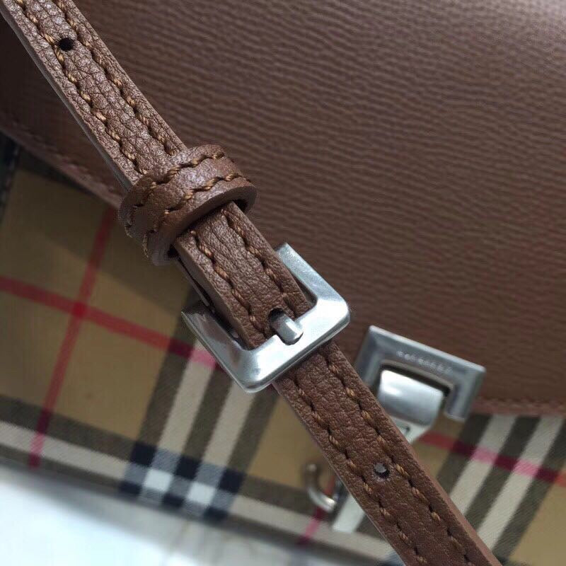 Small Vintage Check And Crossbody Bag Brown For Women, WomenÃ¢â‚¬â„¢s Bags 9in/24cm