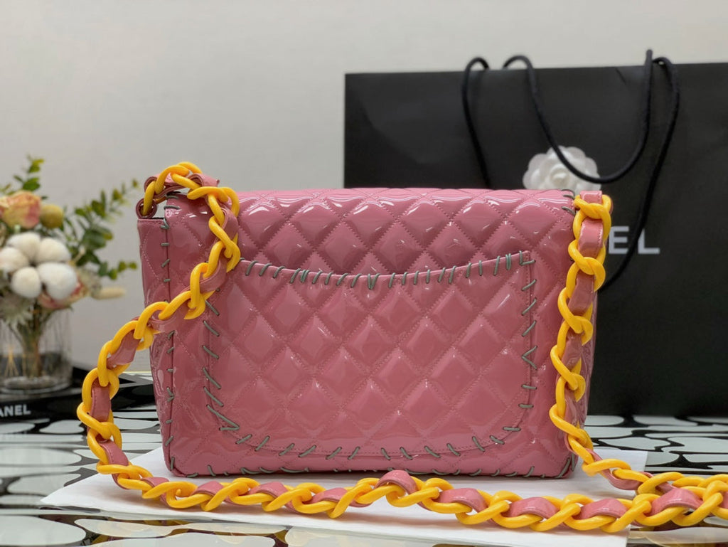 Chanelouis Vuittoninyl Classic PiNike and Yellow Shoulder bag For Women 29cm/11.5in