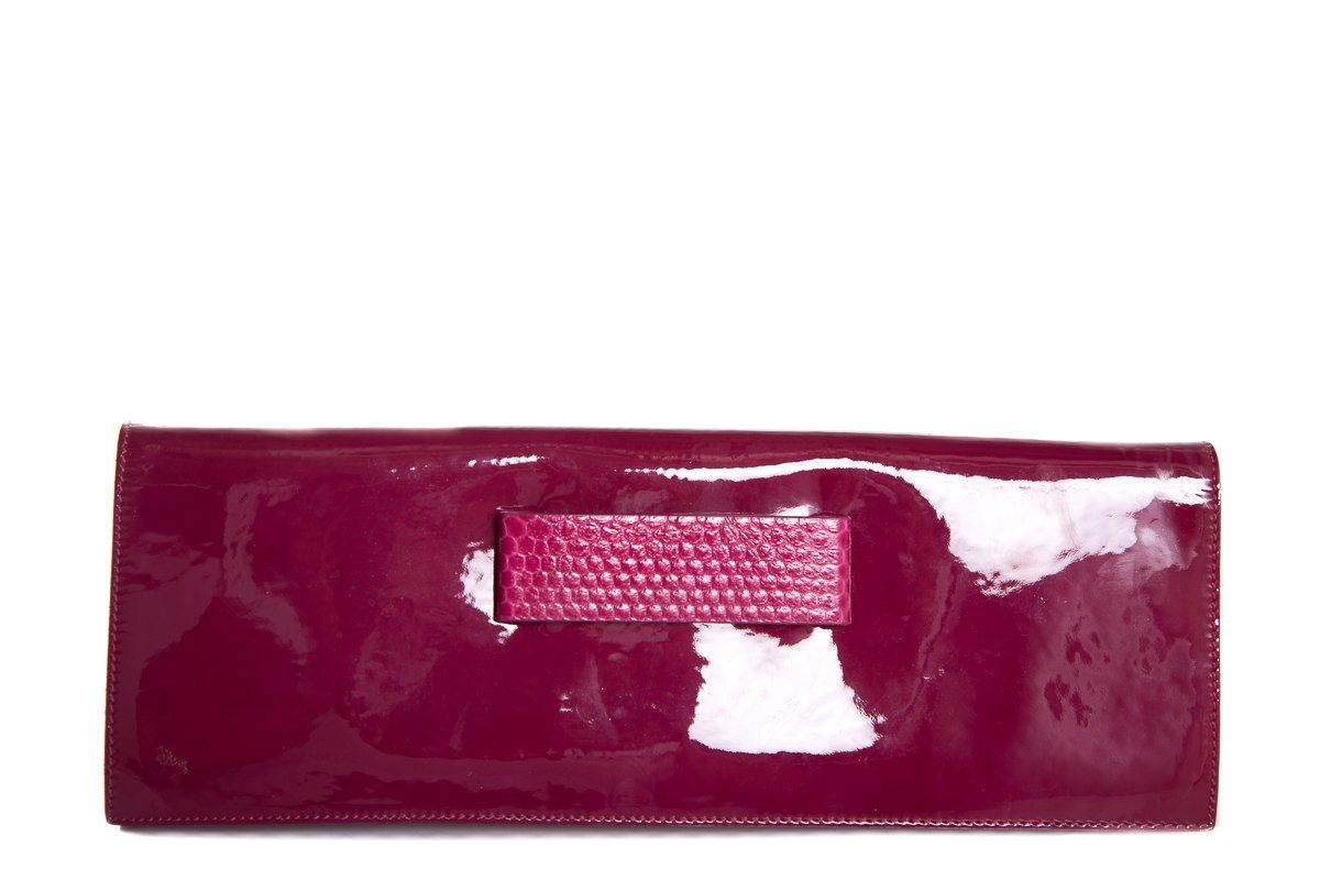 Jil Sander Magenta Patent Leather Clutch