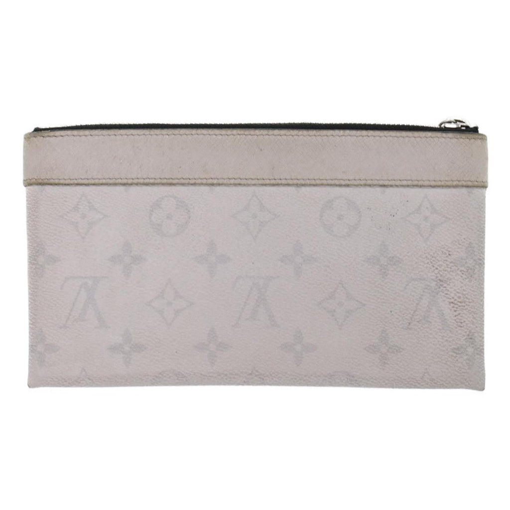 Louis Vuitton Discovery Pochette Monogram Taigarama Gray Leather Clutche & Pouche Bag