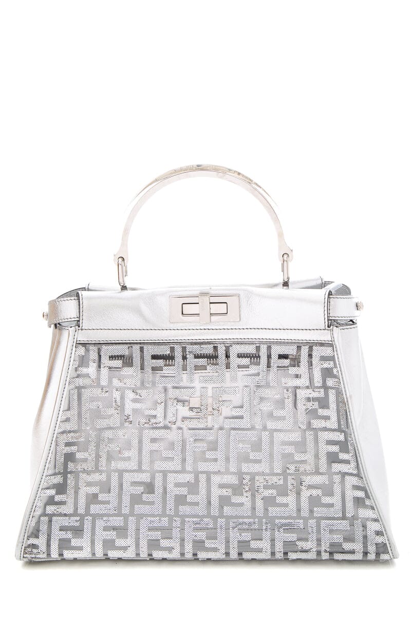 Fendi Metallic SiLouis Vuittoner PVC Vitello Catalan Mirror Sequins FF Shoulder Bag